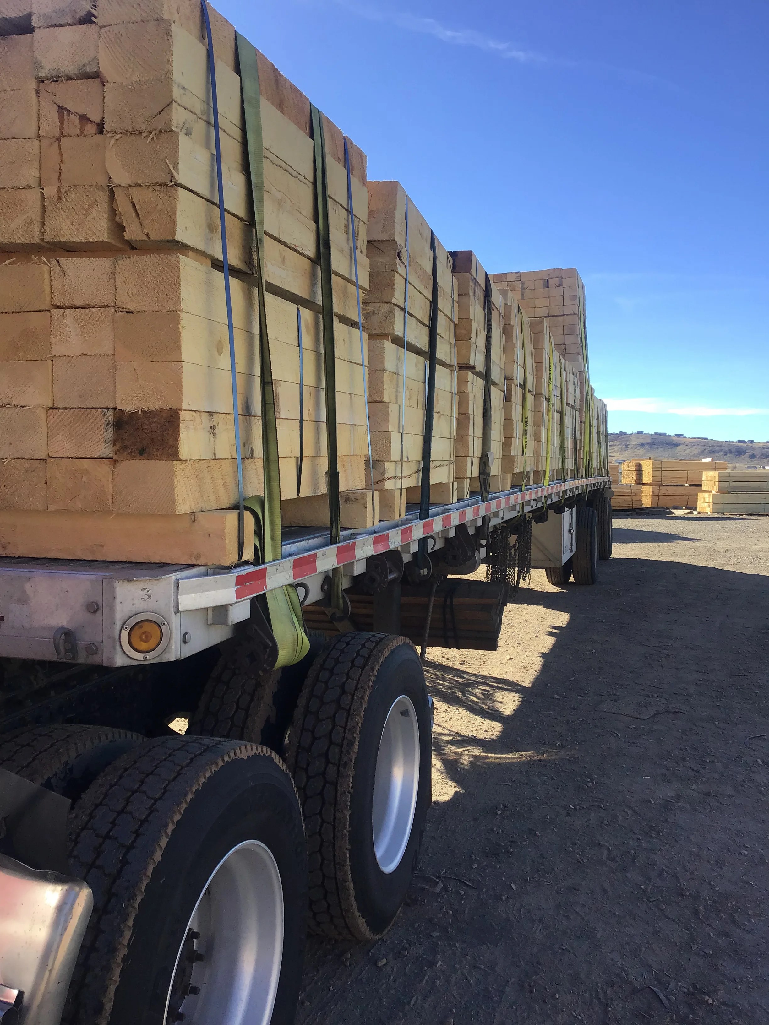 Semi tractor at a freight dock